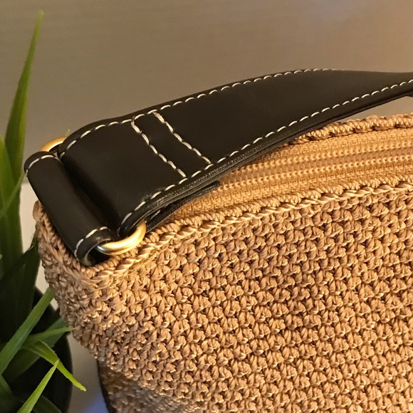 NWOT The Sak Crochet & Leather Shoulder Bag Purse - Picture 5 of 12